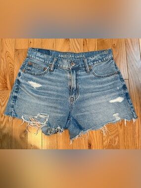American Eagle Light Wash Distressed Denim Shorts
